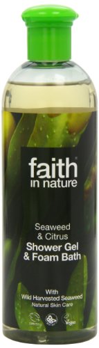 Faith in Nature Gel de Baño Natural de Algas Marinas y Cítricos, Detoxificante, Vegano y No Testado en Animales, sin Parabenos ni SLS, 400 ml