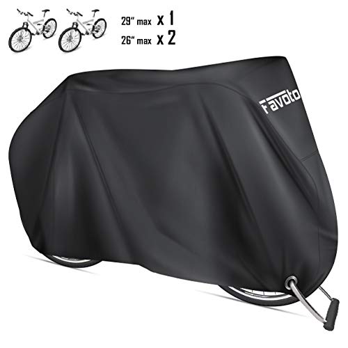 Favoto Funda para Bicicleta Exterior 210D Cubierta Protector Impermeable al Aire Libre contra Lluvia Sol Polvo para Montaña Carretera L Negro