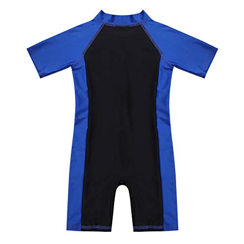 FEESHOW - Traje de neopreno para niños y niñas (protección solar UPF 50+), Infantil, color Azul y negro., tamaño 5-6 años