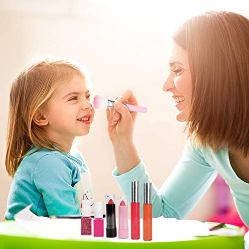 FORMIZON 21 Piezas Kit de Maquillaje Niñas, Juego de Maquillaje para Niños para Niñas, Maquillaje Niñas Set Maletin, Kit de Juguete de Maquillaje Lavable para Cumpleaños, Navidad