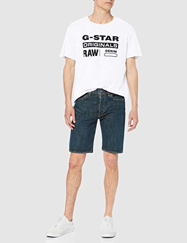 G-STAR RAW Graphic 8 Round Neck Camiseta, Blanco (White 110), M para Hombre