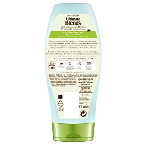 Garnier ultimate blends agua de coco Acondicionador de Cabello Seco, 360 ml, pack de 6