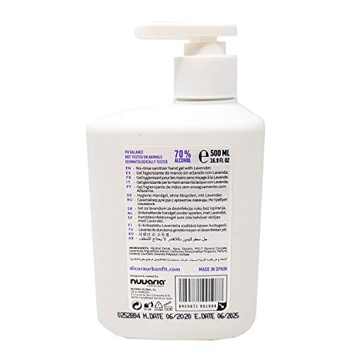 Gel Higienizante Hidroalcohólico Manos potenciado con Lavanda 500ml - Caja 5 unidades