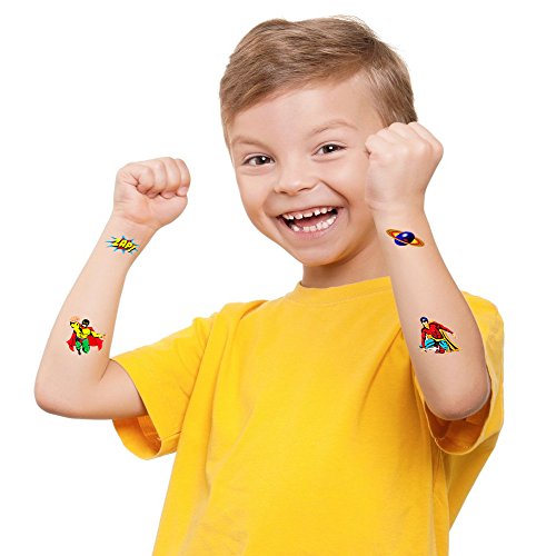 German Trendseller® - 12 x Tatuajes temporales héroes┃ Fiestas Infantiles┃ Idea de Regalo┃piñata┃cumpleaños de niños┃ 12 Unidades…