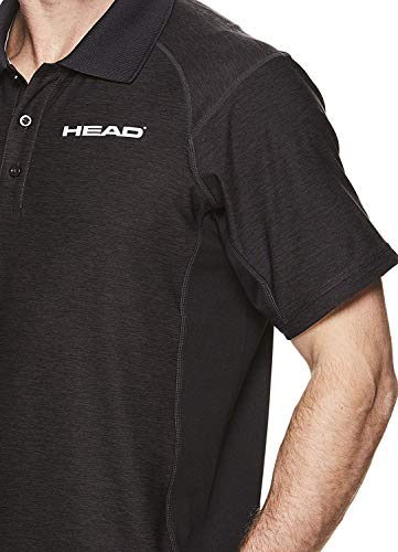 HEAD Men's Icon Polyester Training Workout & Tennis Polo - Short Sleeve Activewear Shirt