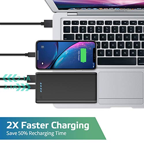 HETP Batería Externa para Móvil 24800mAH Power Bank Ultra capacidad Cargador Portátil con 2 Puertos Salidas USB Alta velocidad para Smartphone Dispositivos Android Tabletas y Más