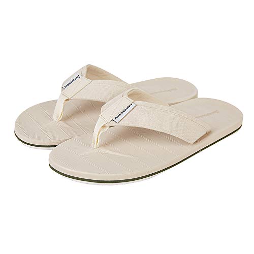 HEVA Chanclas para Hombre Piscina Sandalias Flip-Flop(40EU Amarillo Beige)