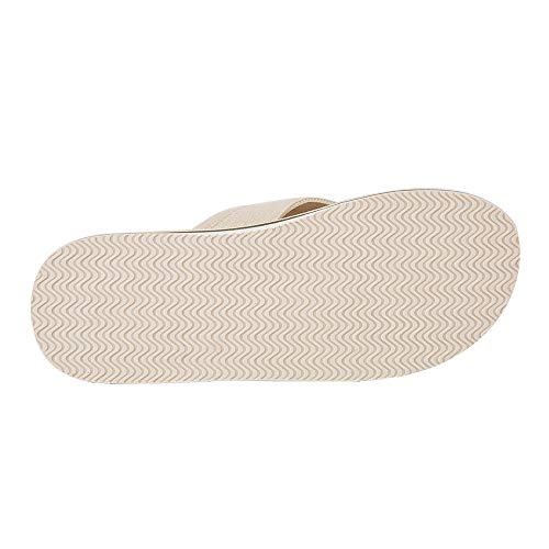 HEVA Chanclas para Hombre Piscina Sandalias Flip-Flop(40EU Amarillo Beige)