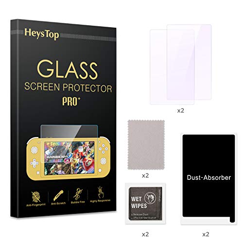 HEYSTOP Protector de Pantalla para Nintendo Switch Lite (2 Pack), Cristal Templado Pantalla - [Luz Anti-Azul, Sin Burbujas, HD, a Prueba de Rotura, arañazos-Resistente y de fácil instalación]