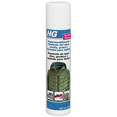 HG Impermeabilizante repelente del agua, aceite, grasa y suciedad 300ml - spray impermeable para proteger los textiles de la mayoría de las manchas