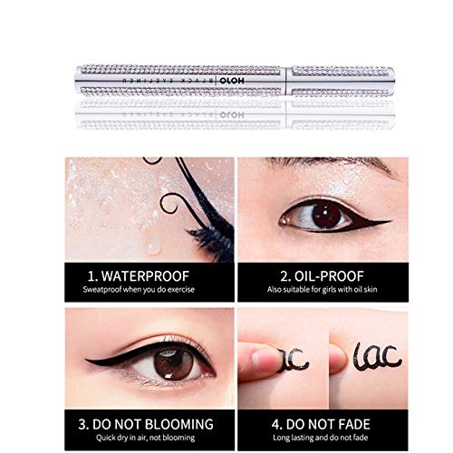 HIROCK Eyeliner negro Waterproof de larga duración Líquido de precisión Micro Eye Liner Pencil Pen Makeup