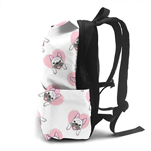 Homebe Pug Cute Pink Glamour Art Mochila Unisex, Mochilas y Bolsas School Travel Hiking Small Gym Teen Little Girls Youth Boy Women Men Kids Backpack Mini Book Back Bag Bookbag