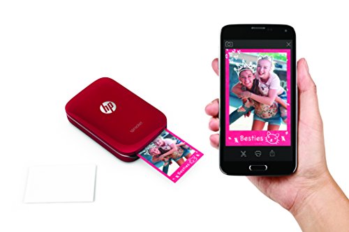 HP Sprocket - Impresora fotográfica portátil (impresión sin tinta, Bluetooth, 5 x 7.6 cm impresiones) color rojo