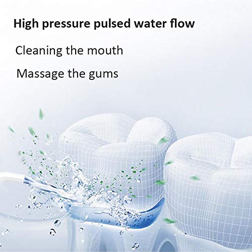 HSJDP Water Floss Hogares Plug-In Ortodoncia Oral Irrigador Limpieza de Dientes Limpiador de Dientes Impermeable Limpieza Blanqueamiento de Dientes Pulso 3 Modos