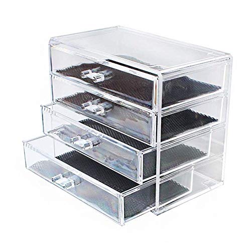 HZXH16 Exquisito y Hermoso XLhzh cosmética organizadores de Cuatro Capas Transparentes gaveta de Almacenamiento joyero joyería y Accesorios de acrílico Caja de Almacenamiento