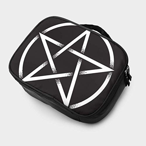 Insignia gótica con Calavera y Pentagrama Maquillaje de Viaje Bolsa de Viaje Mujer Bolsa de Maquillaje Mujer Maletín de Maquillaje Funda multifunción Impresa para Mujer