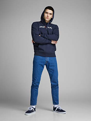 Jack & Jones Jjecorp Logo Sweat Hood Noos Capucha, Azul (Navy Blazer Detail: Reg Fit), Small para Hombre