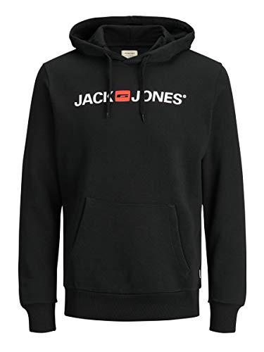 Jack & Jones Jjecorp Logo Sweat Hood Noos Capucha, Negro (Black Detail:Reg Fit), Large para Hombre