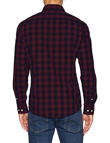 Jack & Jones Jjegingham Shirt L/s Camisa, Multicolor (Port Royale Checks: Mixed Navy), Medium para Hombre