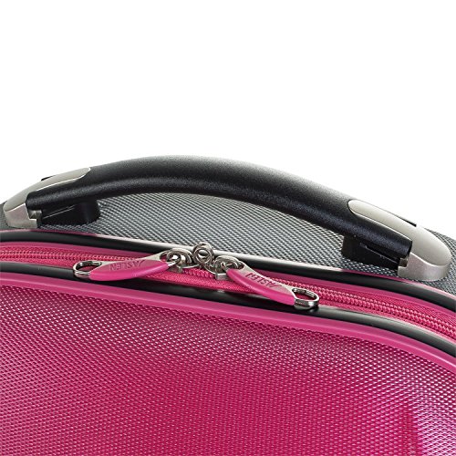 JASLEN - Neceser Grande de Viaje Rígido ABS, Maleta de Aseo. Cinta para Trolley. Múltiples Compartimentos. Espejo. Resistente Ligero Duradero. Marca y Calidad. 56525, Color Fucsia-Plata