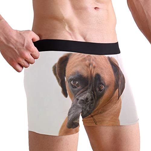 JIRT Calzoncillos Boxer para Hombre Calzoncillos Boxer Marrones Divertidos Ropa Interior para Perros Maletas elásticas Transpirables Masculinas Bolsas abultadas Calzoncillos Suaves