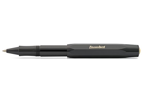 Kaweco Classic Sport - Bolígrafo de tinta de gel para zurdos y diestros (13,5 cm, con bola de cerámica, incluye mina de 0,7 mm, diseño clásico), color negro