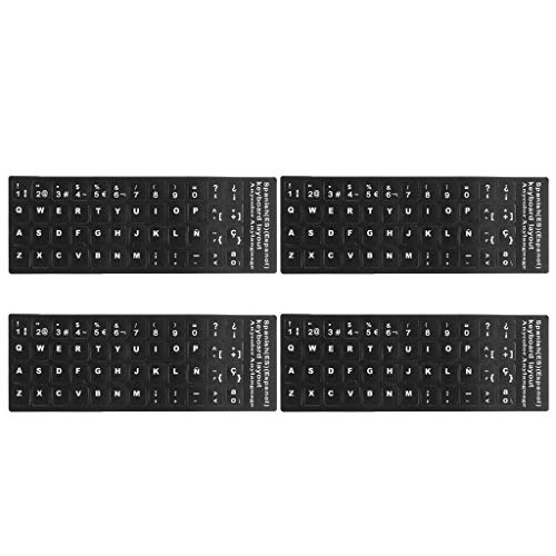 KESOTO 2/3/4/5/10x Pegatina de Película de Teclados Español Protector de Pantalla Adecuado para Ordenador Portátil - 4pcs