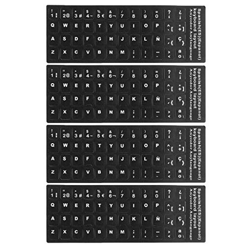 KESOTO 2/3/4/5/10x Pegatina de Película de Teclados Español Protector de Pantalla Adecuado para Ordenador Portátil - 4pcs