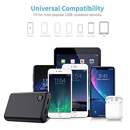 kilponen Power Bank 13800mAh Batería Externa Cargador Móvil Portátil Ultra Compacto 2 Salidas USB con Ultra Alta Capacidad para Huawei,Xiaomi Smartphones/Tablets Android y Más