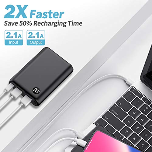 kilponen Power Bank 13800mAh Batería Externa Cargador Móvil Portátil Ultra Compacto 2 Salidas USB con Ultra Alta Capacidad para Huawei,Xiaomi Smartphones/Tablets Android y Más