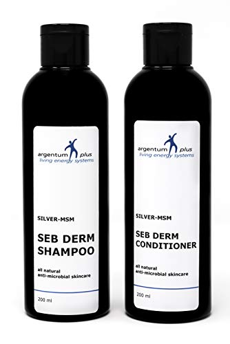 Kit de Plata-MSM Seb Derm cabello y cuero cabelludo Cuidado - Champú Plata-MSM Seb Derm 200 ml + Acondicionador Plata-MSM Seb Derm 200 ml