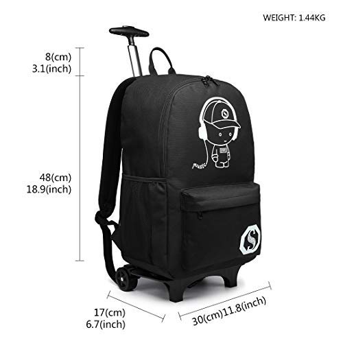 Kono Anime Cartoon Luminous música Boy Backpack Escuela Estudiante Mochila de Moda, Mochila Escolar Unisex Bookbag Maleta De Viaje Trolley Ordenador Mochila (Negro)