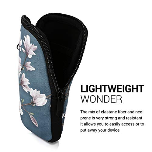 kwmobile Funda Universal para móvil de M - 5,5" - Estuche de Neopreno con Cierre - Carcasa Magnolias