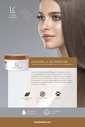 Kyara Lambert - Mascarilla Recarga de Keratina, 280ml | Mascarilla Keratina Reparadora |Mascarilla Post Tratamiento Alisado|Mascarilla para el Cabello Restauradora de Queratina