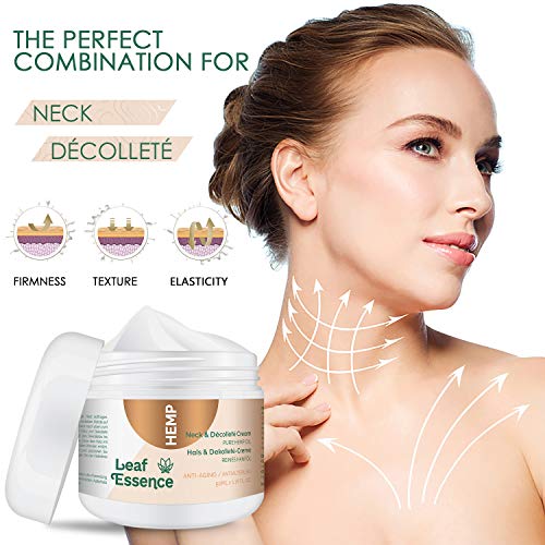 Leaf Essence Neck Cream, humectante antienvejecimiento para cuello y escote | Crema para tensar el cuello, borrar las arrugas de la piel crepé, las líneas finas de la piel y la papada (50 ml)