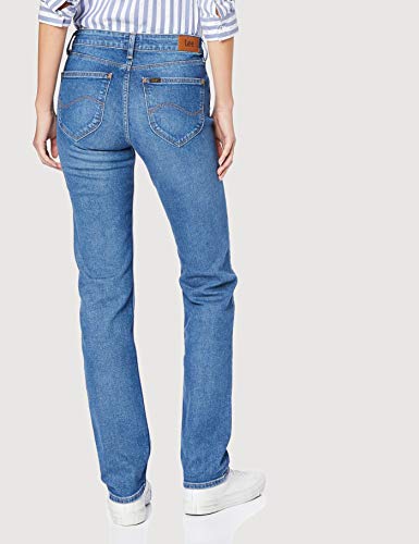 Lee Marion Straight Jeans, Mid Hackett, 27W / 33L para Mujer