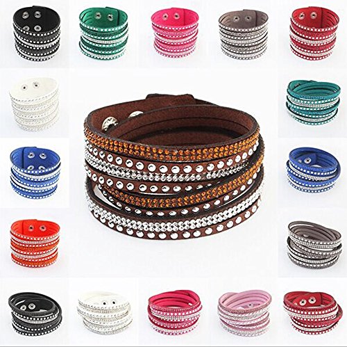 Leisial™ Pulsera de Cuero Vendimia Brazalete Trenzada Cadena de Múltiples para Hombre Mujer Regalo de Cumpleaños Día de San Valentín Accesorios Joyería