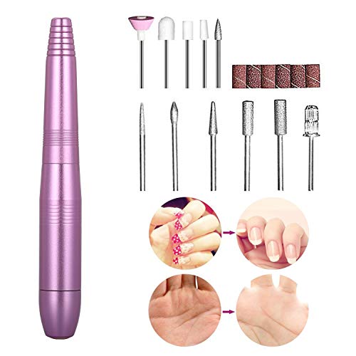 Lima de uñas eléctrica,Taladro para Uñas Acrilico,Kit de Manicura Eléctrico,11 en 1 fresa eléctrica para uñas,manicura,pedicura,kit de pulido,juego para remover gel acrílico