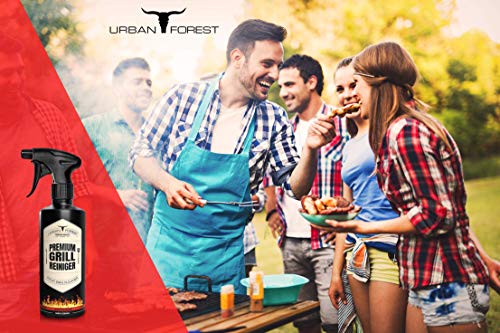 Limpiador especial para barbacoa después de la barbacoa | Limpiador profesional para limpiar la parrilla | Limpiador de parrilla y limpiador activo | Premium Grill limpiador – Urban Forest (500 ml)