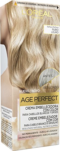 L'Oreal Paris Age Perfect Crema Embellecedora con Color, Tono Rubio - 3 Paquetes de 80 ml