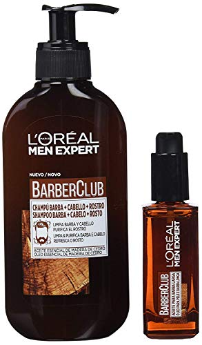 L'Oréal Paris Men Expert Kit Barber Club, Champú 3 en 1 y Aceite para barba