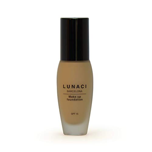 LUNACI Barcelona Base de maquillaje, foundation, Antiedad, Multivitaminas, AcabadoMate,Sin aceites, SPF 15, hypoallergenic 30Ml (DORE 04)