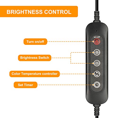 Luz de lectura, Maxsure, Flexo Pinza USB 8W con 3 Colores de Iluminación 40 LED y 5 Brillos, Cuidado Ocular, 360°Flexible, Funciona por USB para Lectura, Estudio, Maquillaje etc.