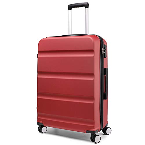 Maleta de Estudiante Universitario Maleta Trolley Masculina de 20 Pulgadas Marea versión Coreana de la Caja de contraseña Hembra Que Sube al chasis (Color : Red)