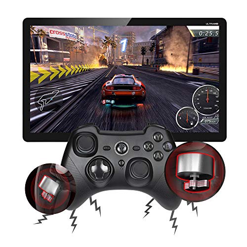 Mando Inalámbrico, [Regalos] EasySMX 2.4G Wireless Gamepad, Controller Wireless Incorporado Bateria con Vibración Dual y TURBO para Windows/PS3/Android/Tablet / PC, Joystick Inalámbrico