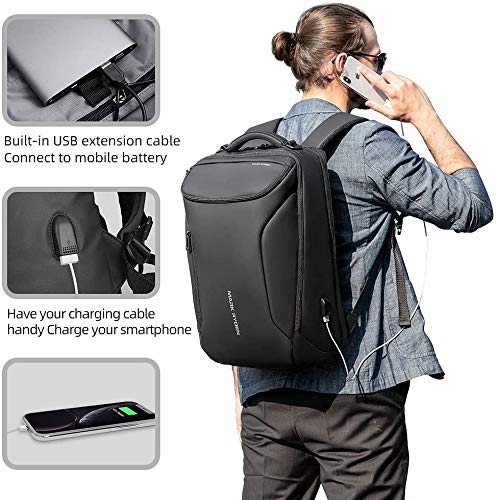 MARK RYDEN Mochila Impermeable para Hombres portátiles. Mochila Moderna para Viajes universitarios al Aire Libre con Puerto USB y portátil de 17.3 Pulgadas