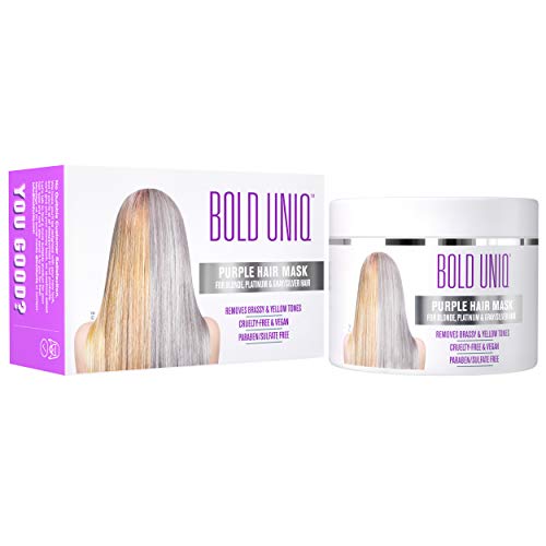 Mascarilla de Pelo Morado-Matizador para Cabello Rubio y Gris - para Tintes Color Platino, Blanco y Gris - Acondicionador y Reparación de Cabello Seco, Dañado y Decolorado - Sin Sulfatos