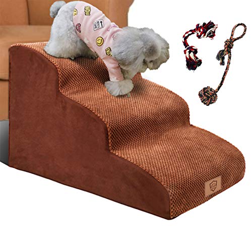 Masthome Escaleras de Espuma para Perros de 3 Niveles,Escalones para Mascotas extra Anchas y Profundas,Rampa para Mascotas de Espuma de Alta densidad, Ideal para Perros Mayores,Gatos,Mascotas Pequeñas