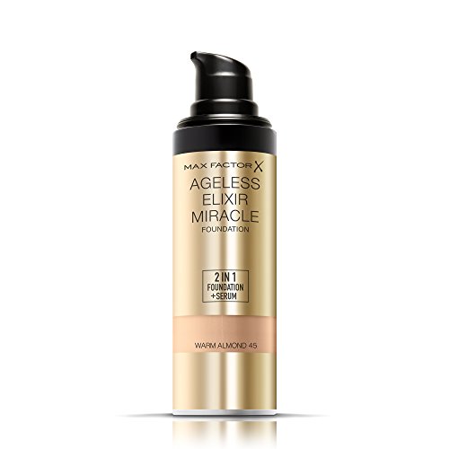 Max Factor Ageless Elixir Miracle 2en1 Fondo de Maquillaje y Serum Tono 45 Warm Almond - 30 ml