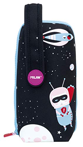 Milan Kit 4 Estuches con Contenido Super Heroes Space 1 Estuches, 22 cm, Rosa